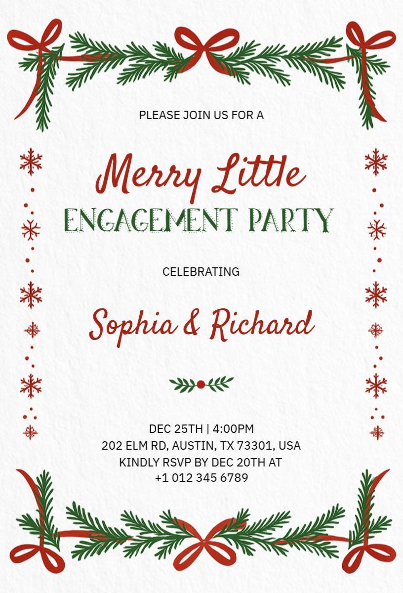 Merry Little Christmas Engagement Party Invitation Template