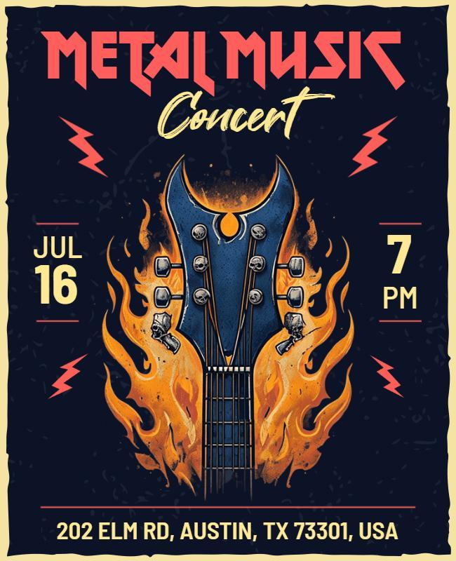 Metal Music Concert Event Flyer Template