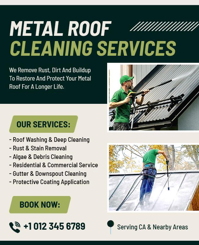 Metal Roof Cleaning Services Flyer Template