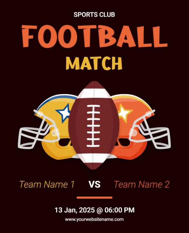 Metallic Copper Match Day Football Match Flyer Template