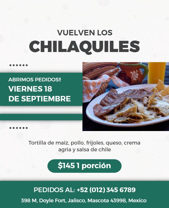 Mexican Chilaquiles Food Promotion Flyer Template