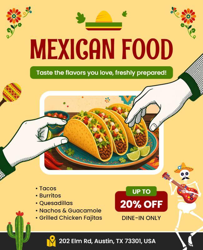Mexican Cuisine Promotional Discount Flyer Template