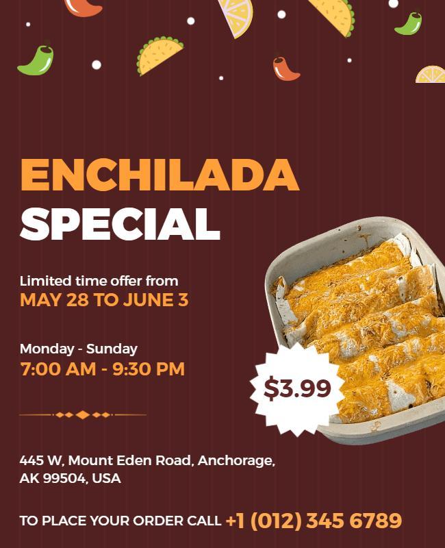 Mexican Enchilada Special Offer Flyer Template