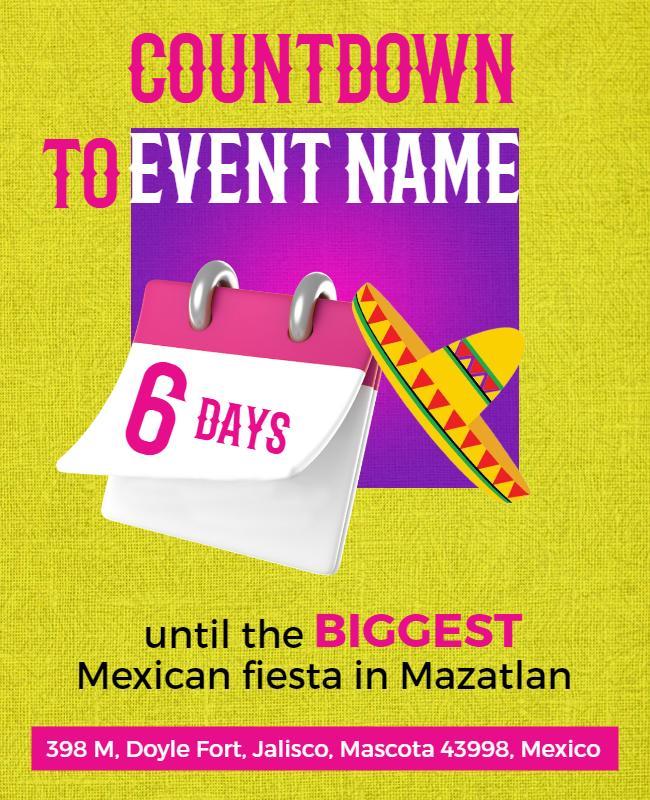 Mexican Fiesta Countdown Event Flyer Template