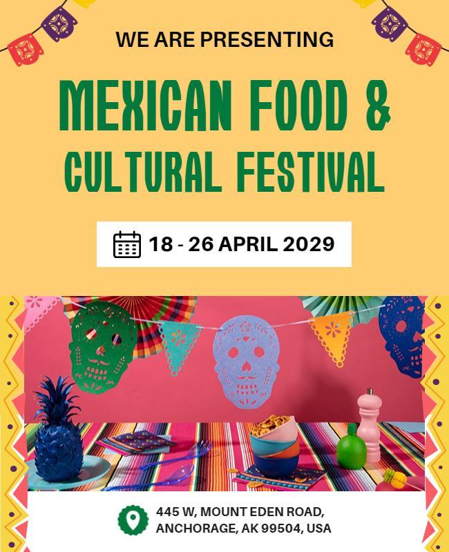 Mexican Food and Cultural Festival Flyer Template