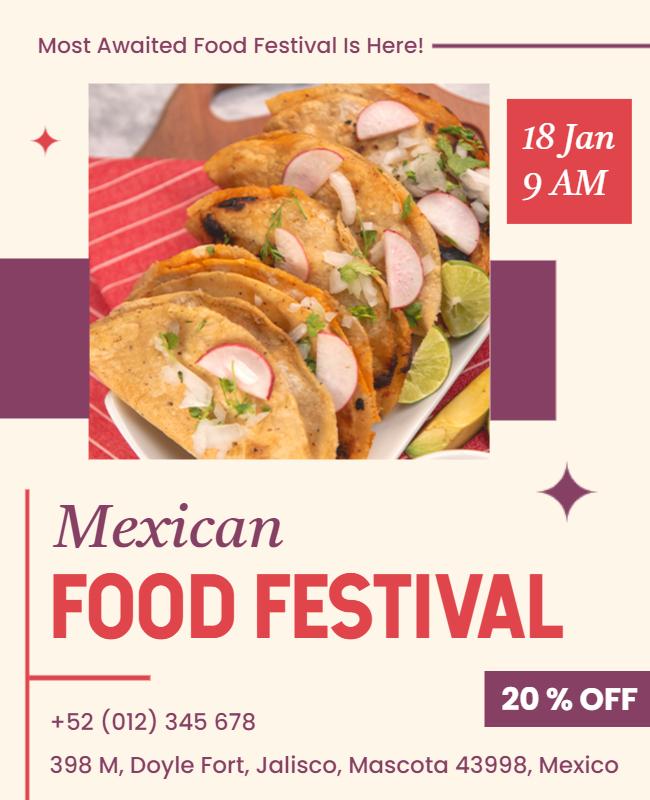 Mexican Food Festival Discount Flyer Template