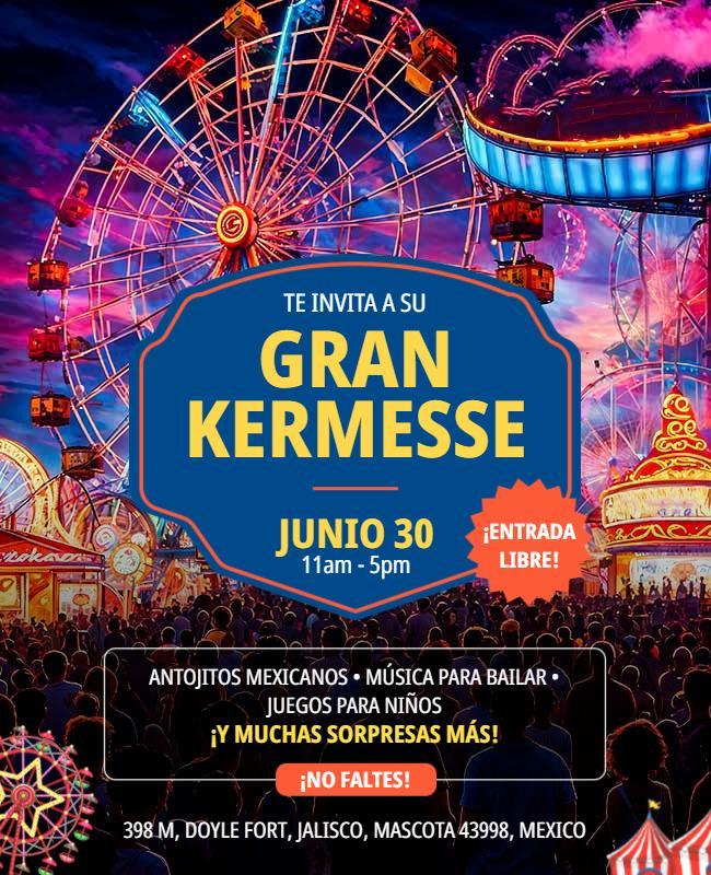 Mexican Kermesse Festival Celebration Flyer Template