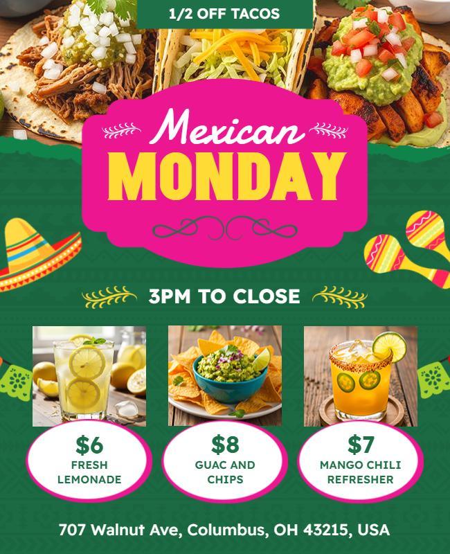 Mexican Monday Taco Specials Flyer Template