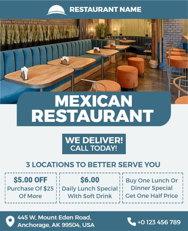 Mexican Restaurant Promotional Offer Flyer Template