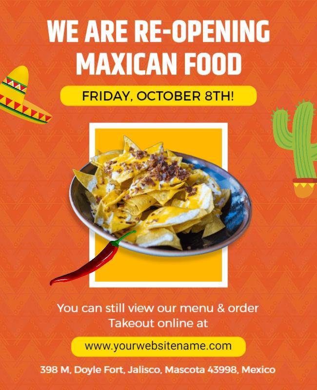 Mexican Restaurant Reopening Event Flyer Template