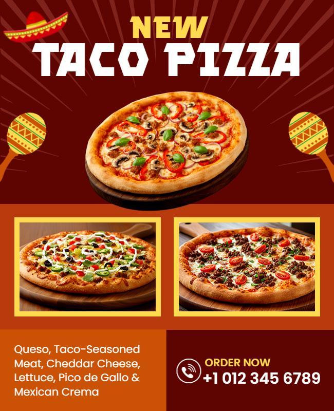 Mexican Taco Pizza Promotion Flyer Template