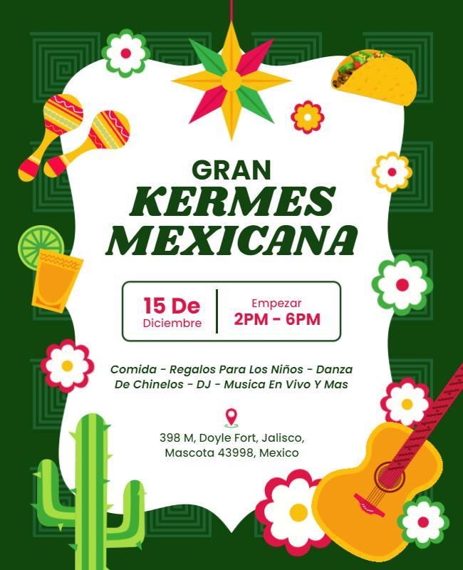 Mexican Themed Kermes Celebration Flyer Template