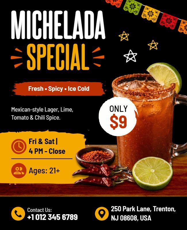 Mexican-Themed Michelada Special Night Event Flyer Template