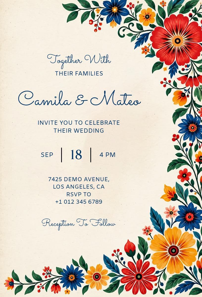 Mexican Wedding Ceremony Invitation Template