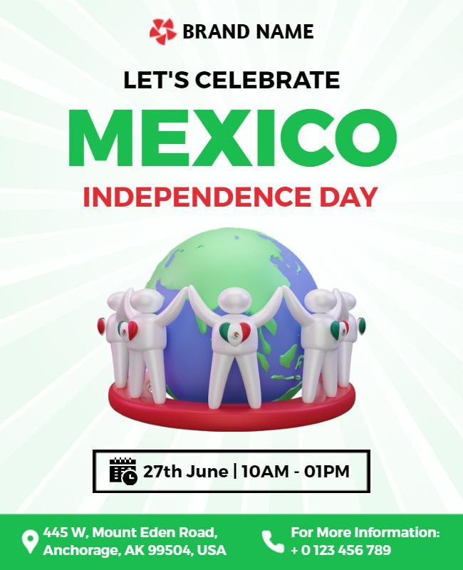 Mexico Independence Day Celebration Flyer Template