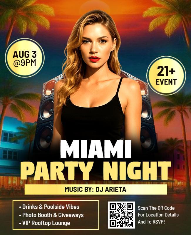 Miami Nightlife Party Event Flyer Template