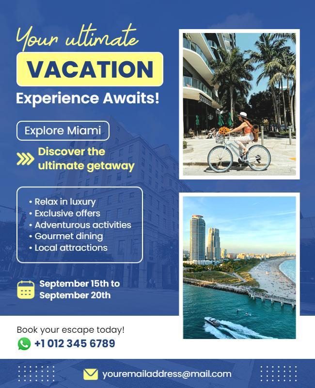 Miami Ultimate Vacation Getaway Flyer Template