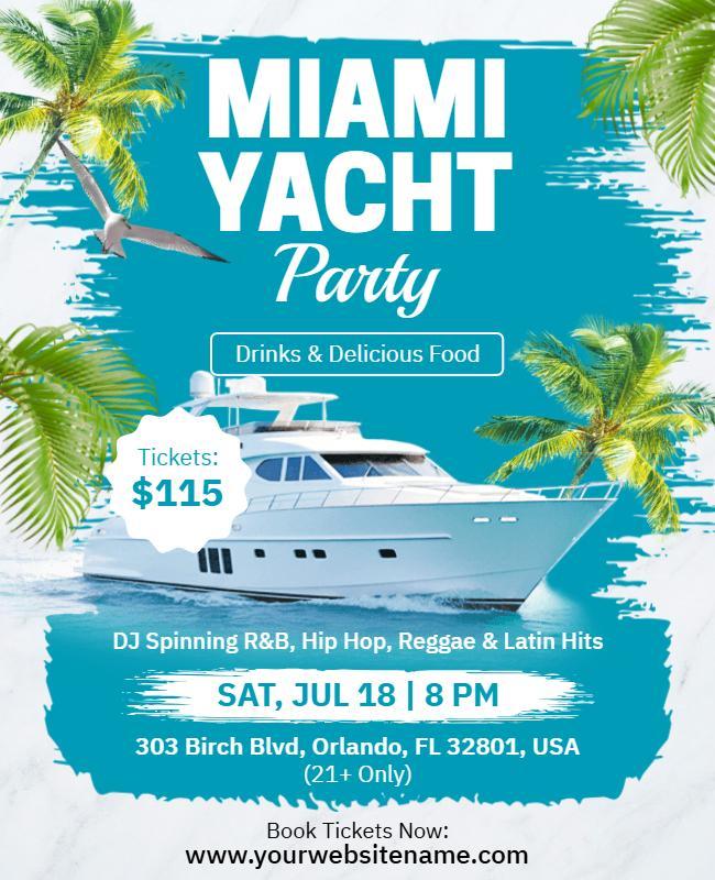 Miami Yacht Party Flyer Template