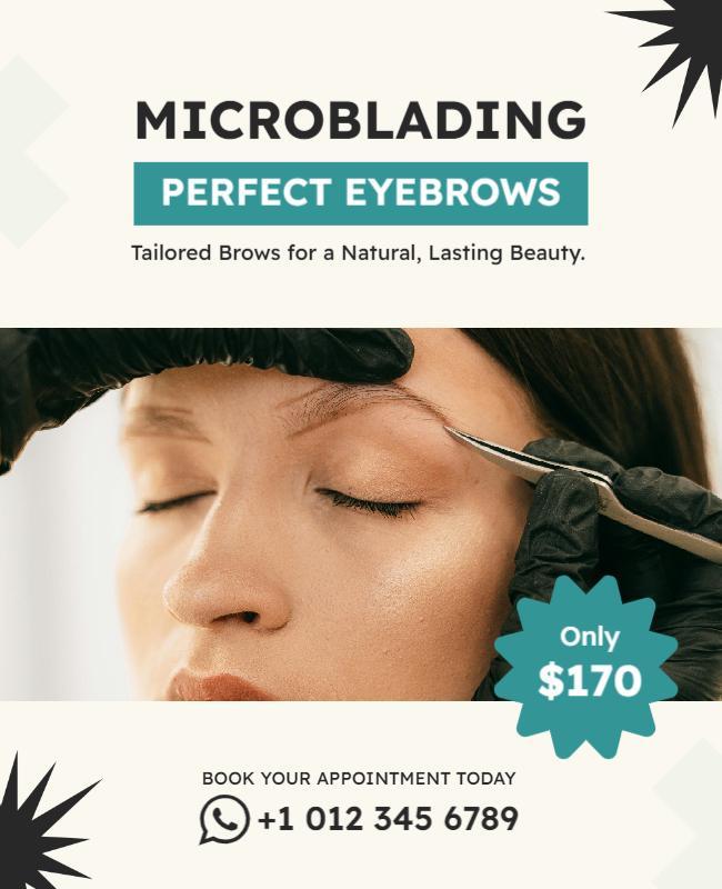 Microblading Eyebrow Enhancement Appointment Flyer Template