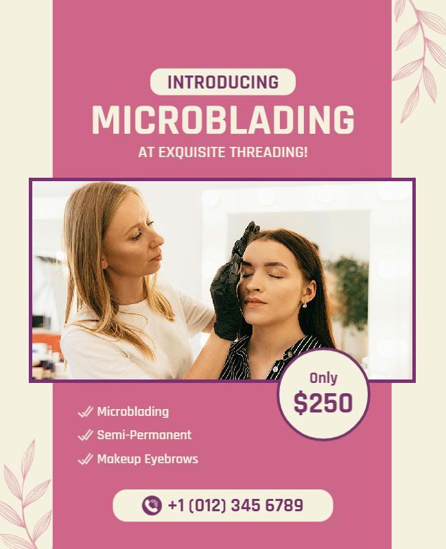 Microblading Eyebrow Service Promotion Flyer Template