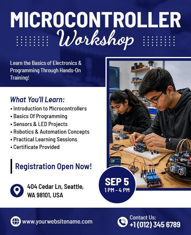 Microcontroller Workshop Flyer Template
