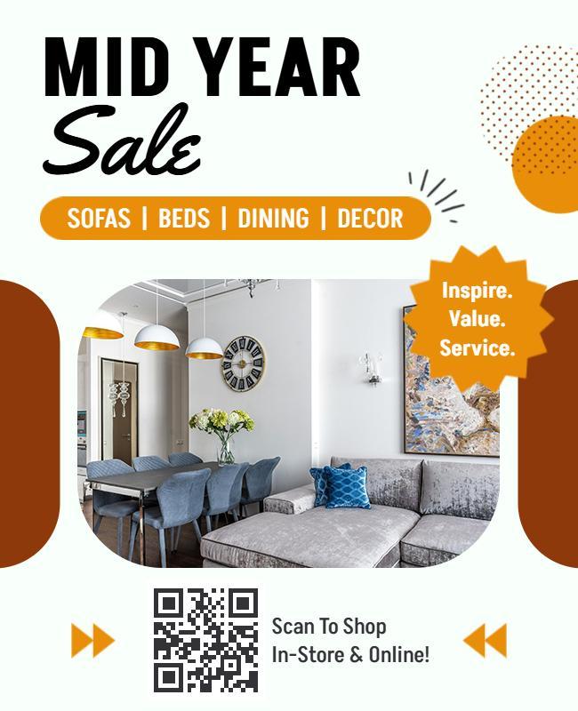 Mid Year Home Furniture Sale Flyer Template