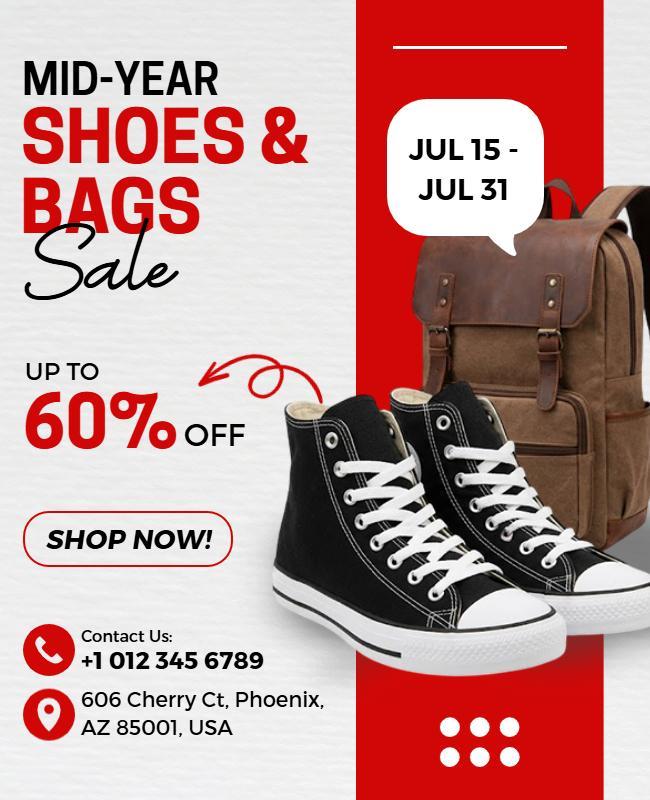 Mid-Year Shoes and Bags Sale Flyer Template