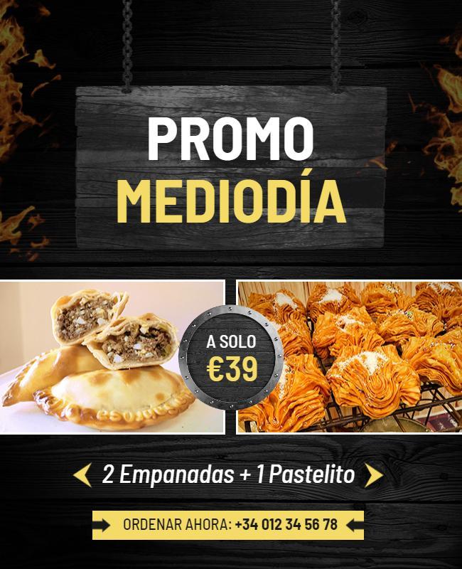 Midday Meal Promo Flyer with Empanadas and Pastries Template