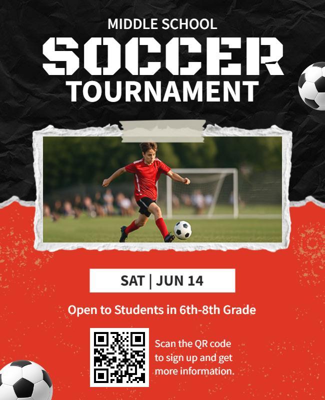 Middle School Soccer Tournament Flyer Template