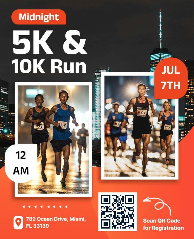 Midnight City Marathon Event Flyer Template