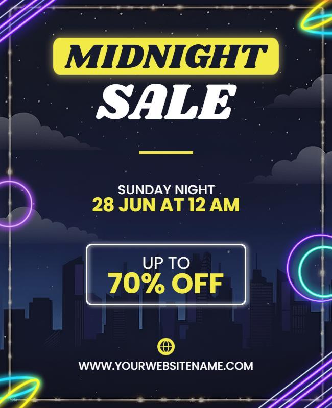 Midnight Discount Sale Event Promotion Flyer Template