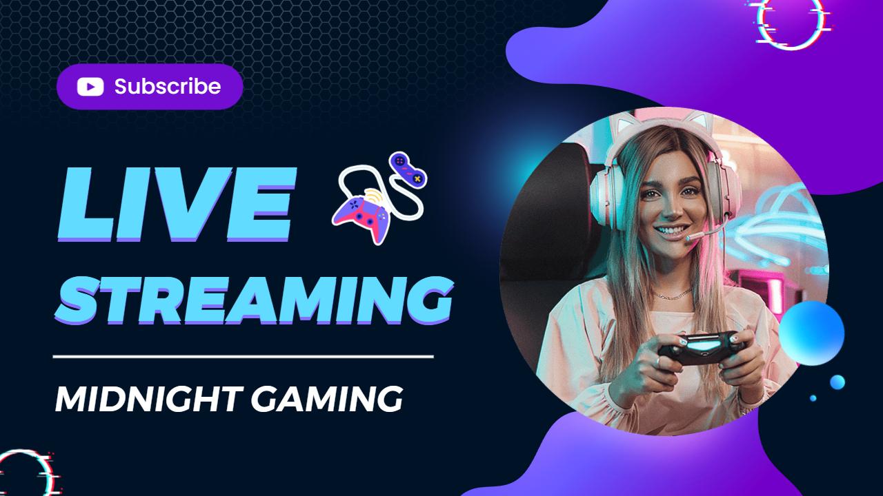 Midnight Gaming Live Streaming YouTube Thumbnail Template