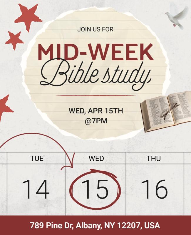 Midweek Bible Study Gathering Flyer Template