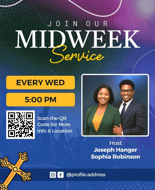 Midweek Church Service Announcement Flyer Template