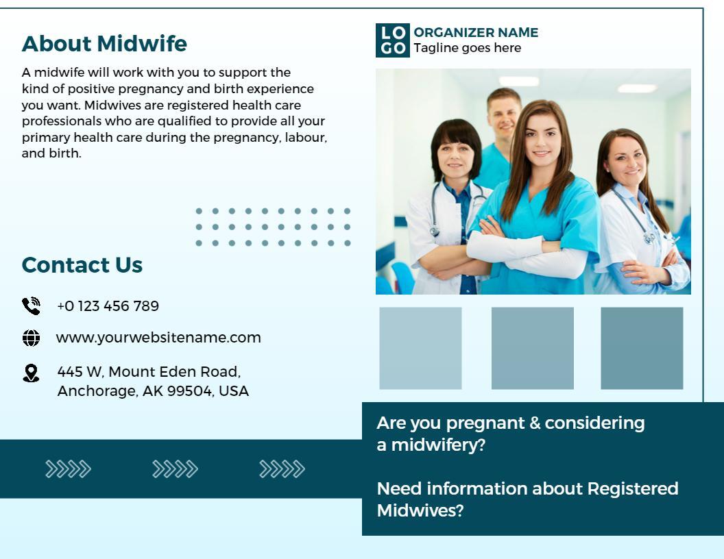 Midwifery Care Principles and Services HealthCare Brochure Template