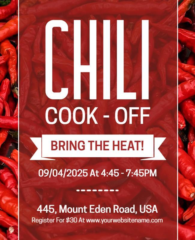 Milano Red and Milano Red Chili Cook Off Flyer Template