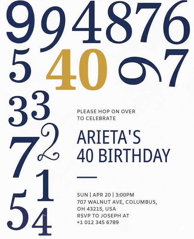 Milestone Birthday Party Celebration Invitation Flyer Template