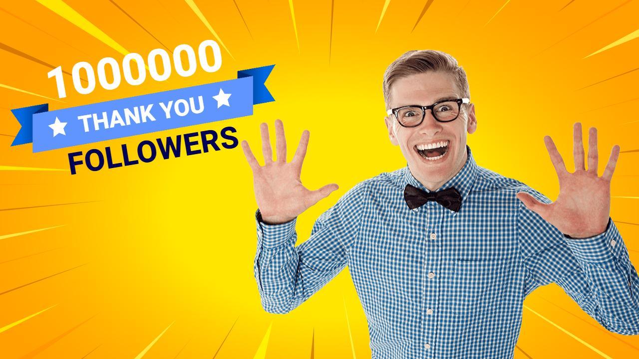 Milestone Celebration Thank You Followers Trending YouTube Thumbnail Template