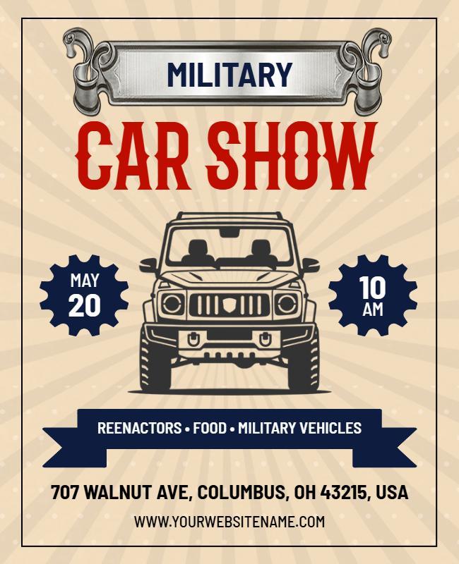 Military Car Show Event Flyer Template