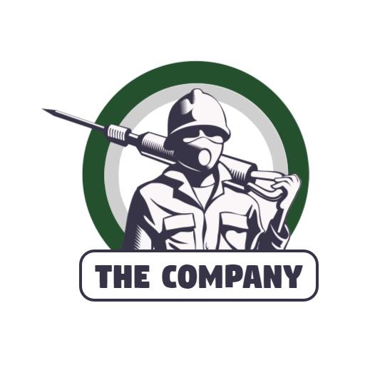 Military Mining Worker Design Showcasing Resource Extraction Logo Template