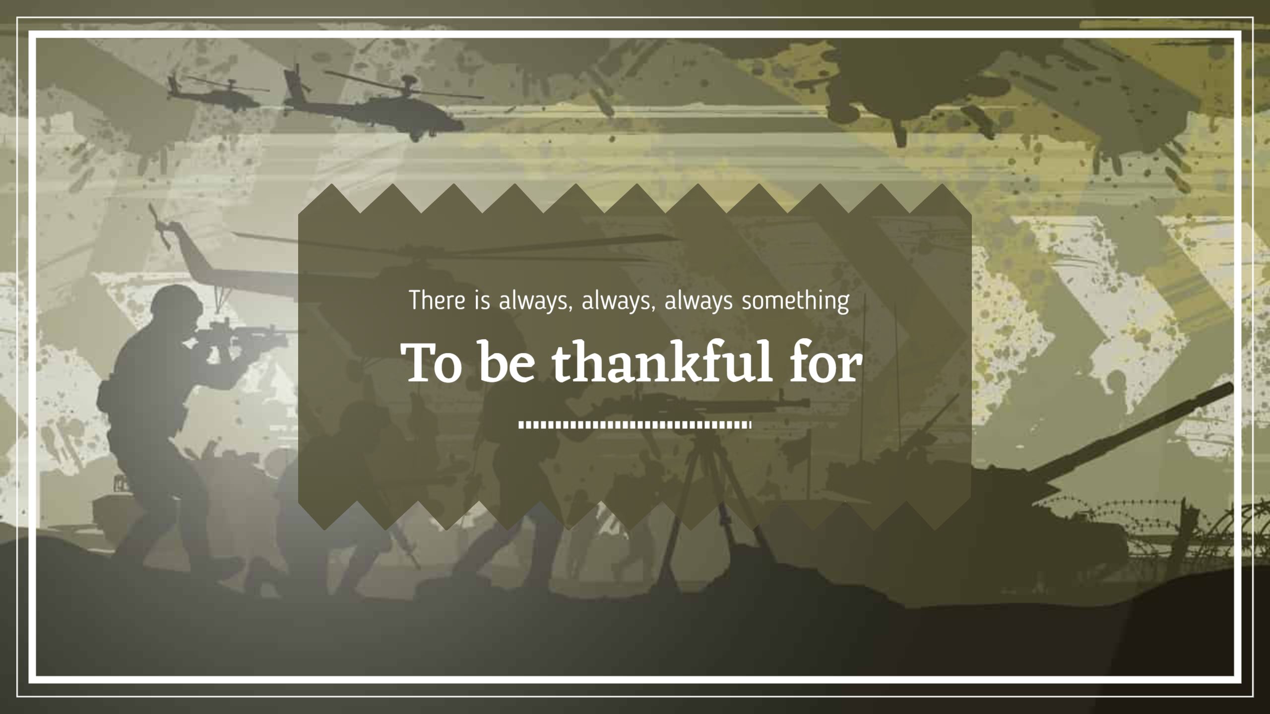 Military-Themed Gratitude Message on Earthy Colors YouTube Banner Template