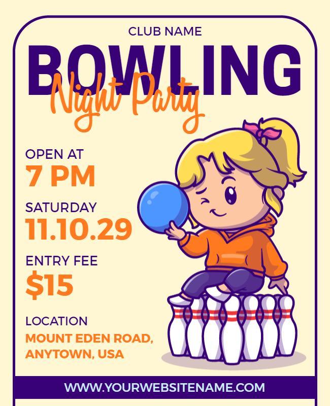 Milk Punch Night Party Bowling Flyer Template