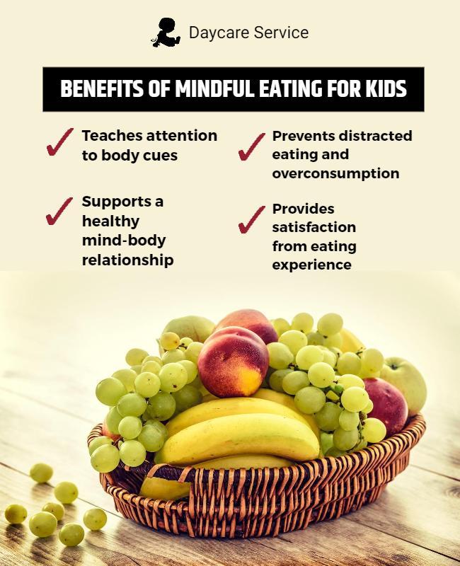 Mindful Eating Benefits for Kids Flyer Template
