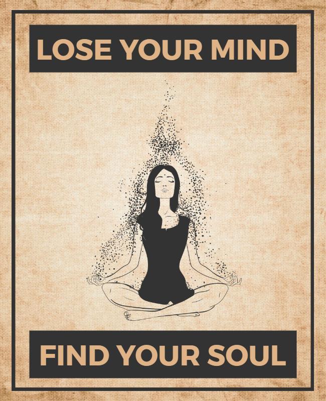Mindful Meditation Inspirational Quote Art Poster Template