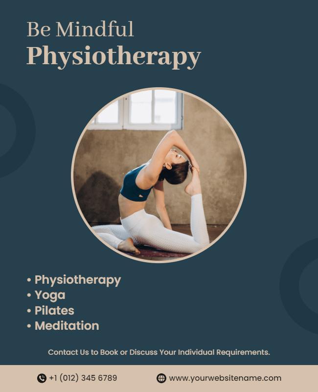 Mindful Physiotherapy and Wellness Session Flyer Template