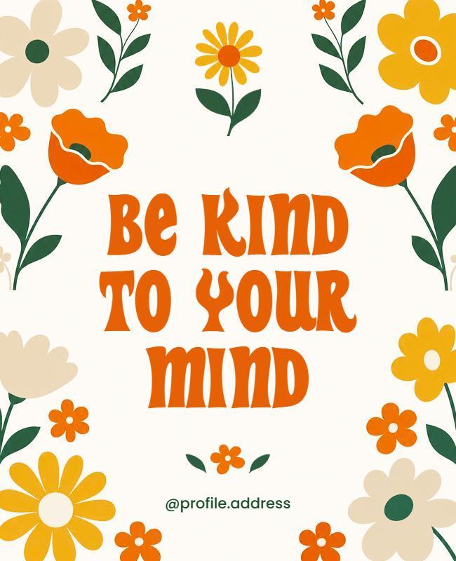 Mindfulness and Well-Being Inspiration Daily Affirmations Poster Template