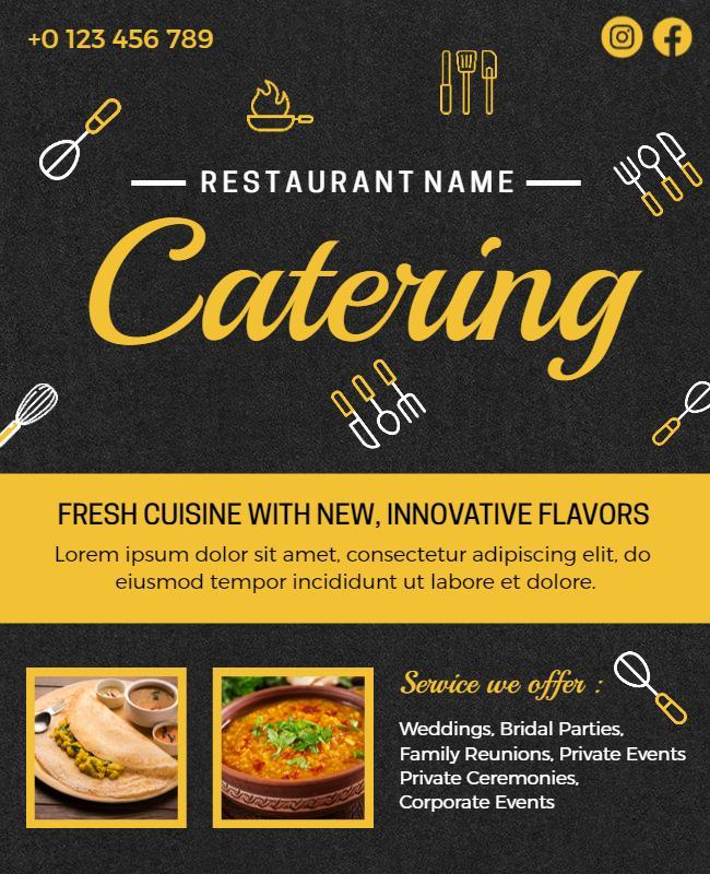 Mine Shaft Catering Flyer Design Template