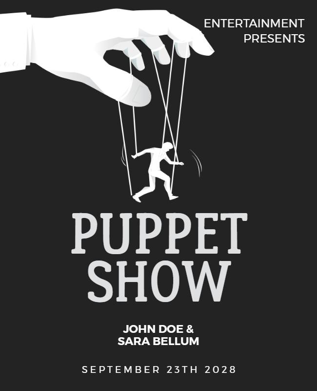 Mine Shaft Puppet Show Flyer Template