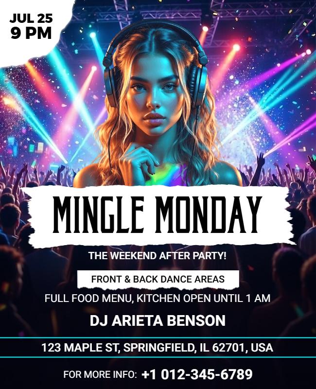 Mingle Monday Party Event Flyer Template