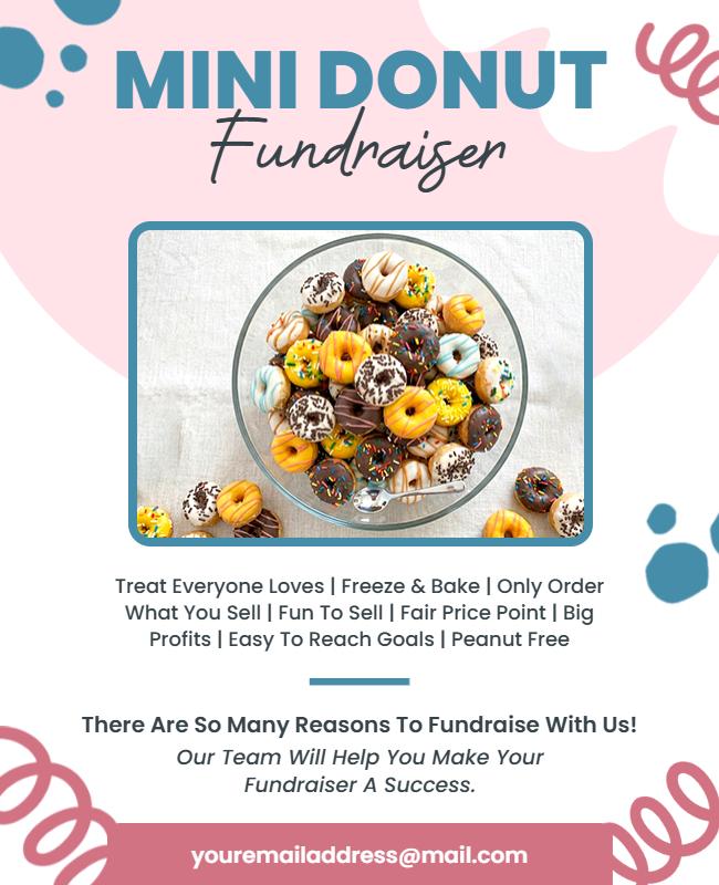 Mini Donut Fundraiser Event Poster Template